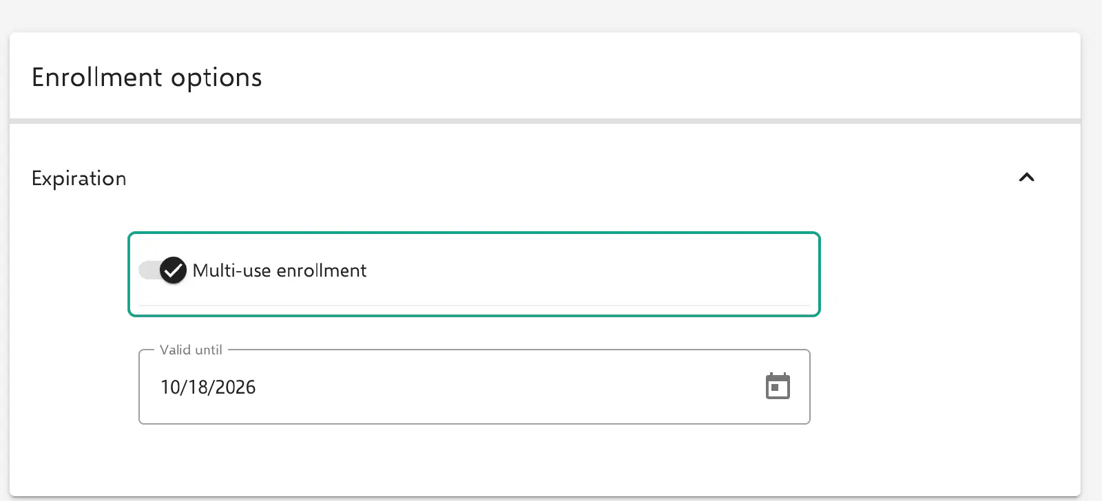Relution Multi-use enrollment option in the enrollment form