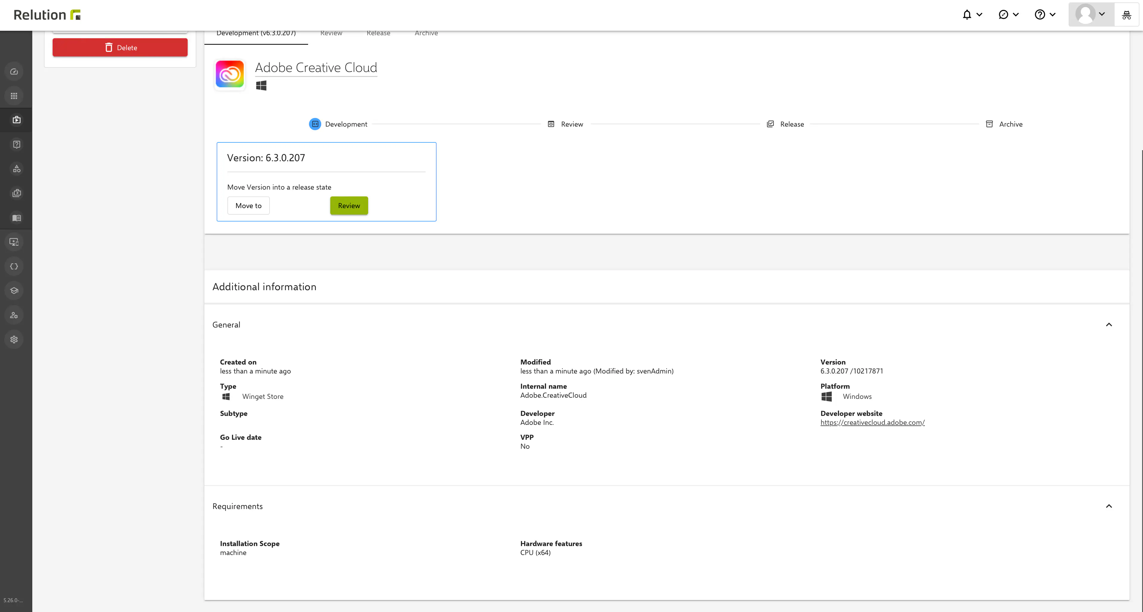 Détails supplémentaires de l’application WinGet